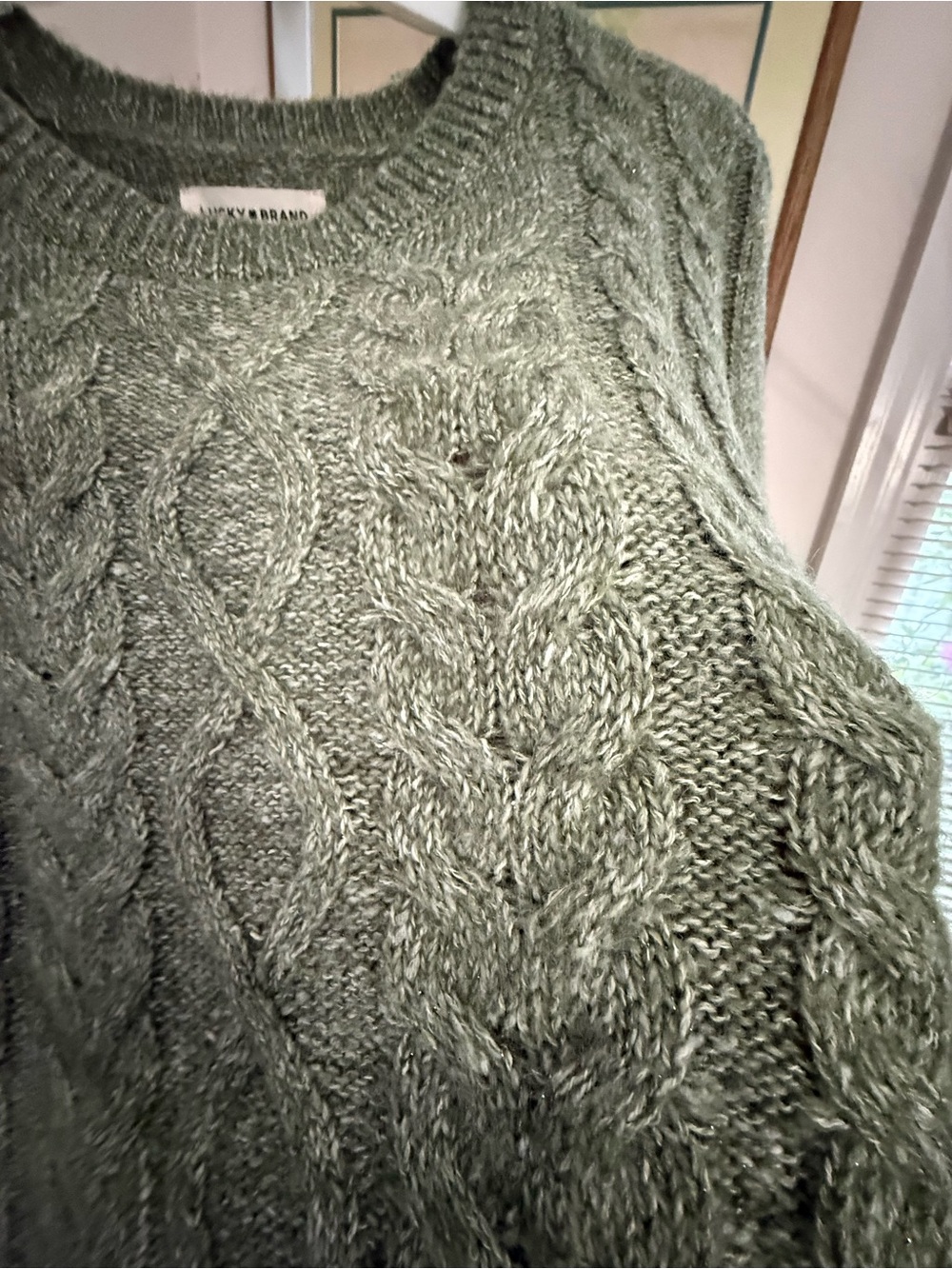 Lucky Brand Long Sleeve Cable Knit Crew Neck Sweater . NWT. Size Medium. - Picture 2 of 7